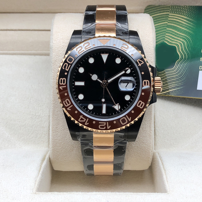 

Mens movement watch 40mm watches 904L stainless steel strap classic folding buckle sapphire luminous mirror face ceramic dial waterproof wristwatch With box hjd