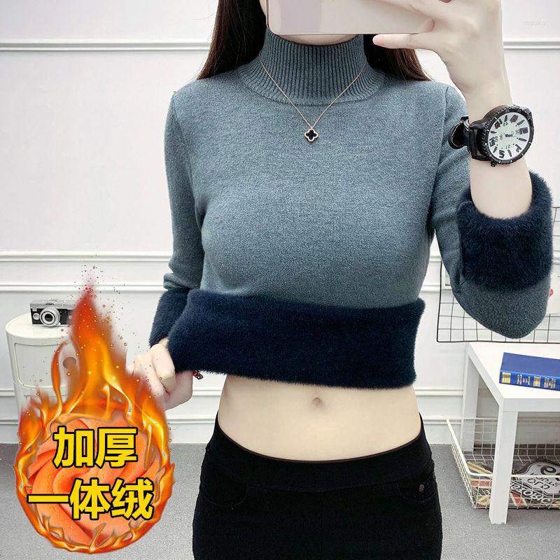 

Women's Sweaters Woman Chandails Women's Turtleneck Sweater Slim Fit Autumn Winter Inner Wear, Black