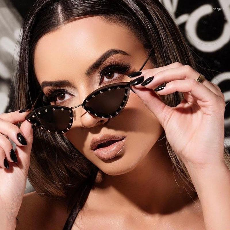 

Sunglasses Metal Frame Triangle Women Fashion Rimless With Diamonds