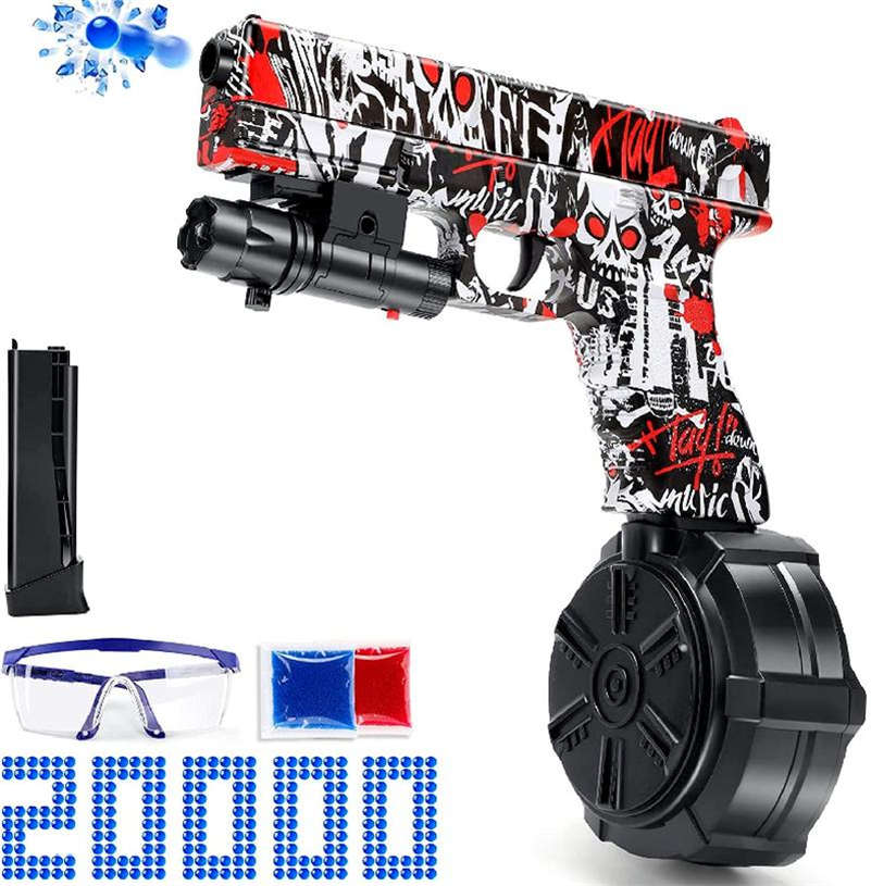 

34CM Gun Toy Water Gel Ball Blaster Jm x2 Splatter Blaster Automatic Electric 20000 Bullets Beads Splatterball Gift For Kids Boys Girls CS PUBG M416
