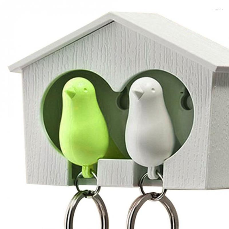 

Keychains Set 2 Bird Keychain House Nest Whistle Key Holder Chain Ring Keyholder Keyring Pendant Hanger Rack Trendy Gift