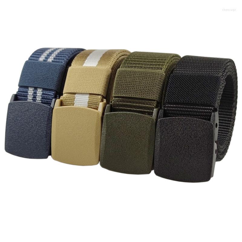 

Belts Men Female Military Nylon Adjustable Belt Outdoor Travel Tactical Waist With Plastic Buckle For Pants 120cm, Black
