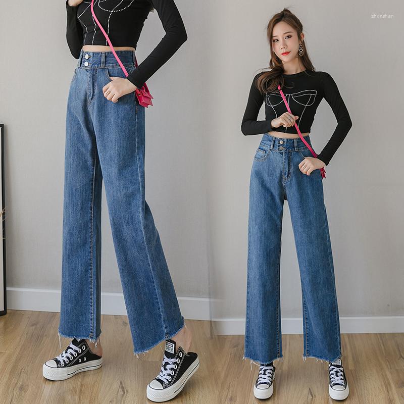 

Women' Jeans Casual Loose Wide Leg Women High Waist Vintage Denim Blue Pants Korean Fashion Ladies Streetwear Straight Palazzo, Light blue