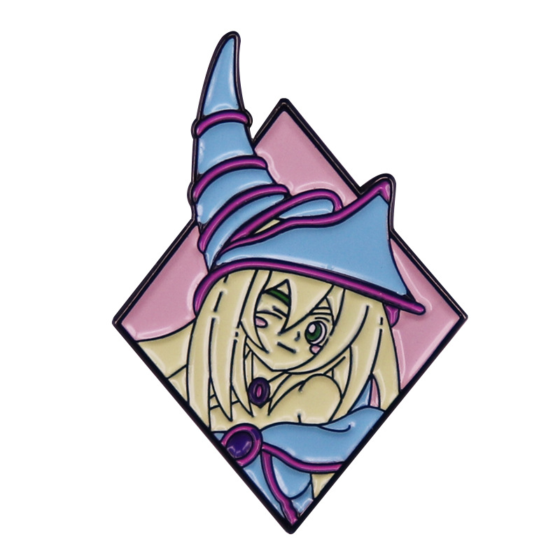 

Cartoon Enamel Black Magician Girl Pin Badge On Backpack Cute Brooch Pins For Clothes Broche For Women Girls Gift Sexy S1000, As picture