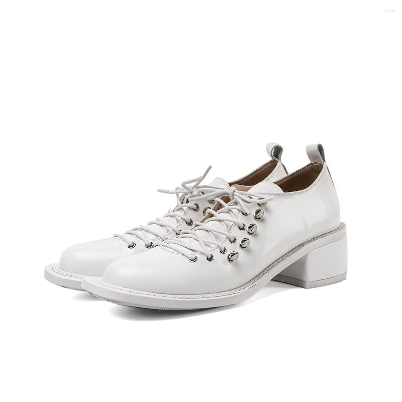 

Dress Shoes Women's Single In Spring And Summer Platform Lace Up Thick Heel 2022, White