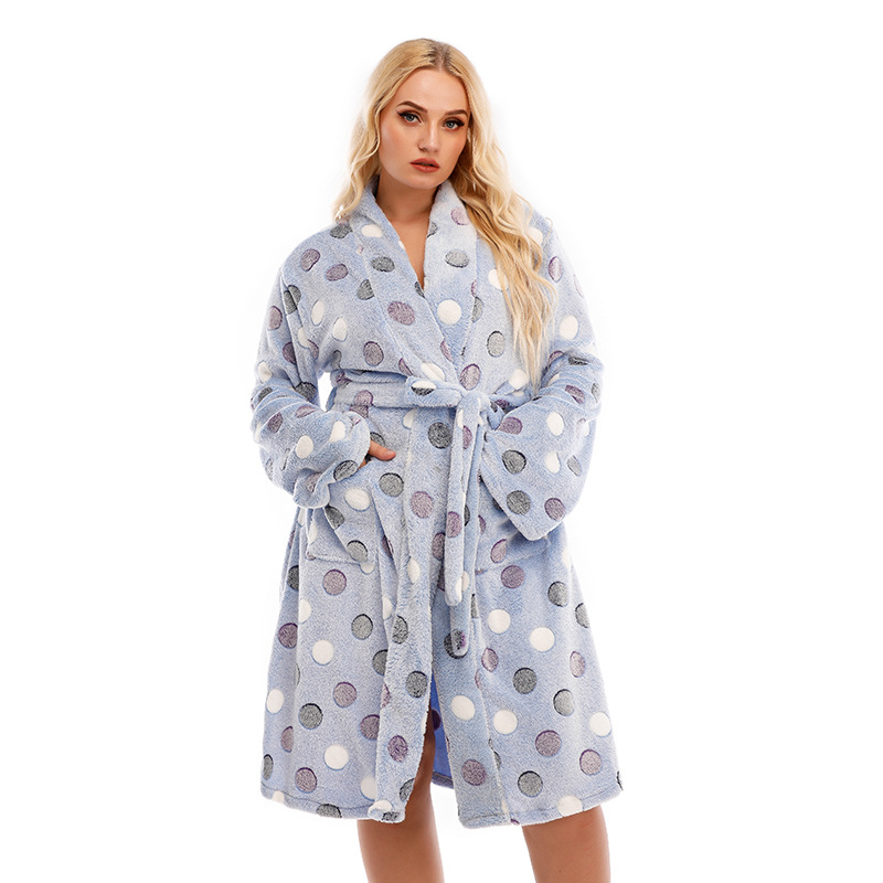 

Women's Plus size Underwear Autunm Winter flannel thermal sleepwear loungewear Sleep Robes #7001, Pink