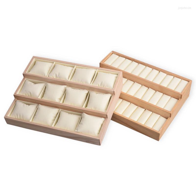 

Jewelry Pouches Watch Tray Bracelet Display Organizer Watches Stand Pillow Holder 12 Grids