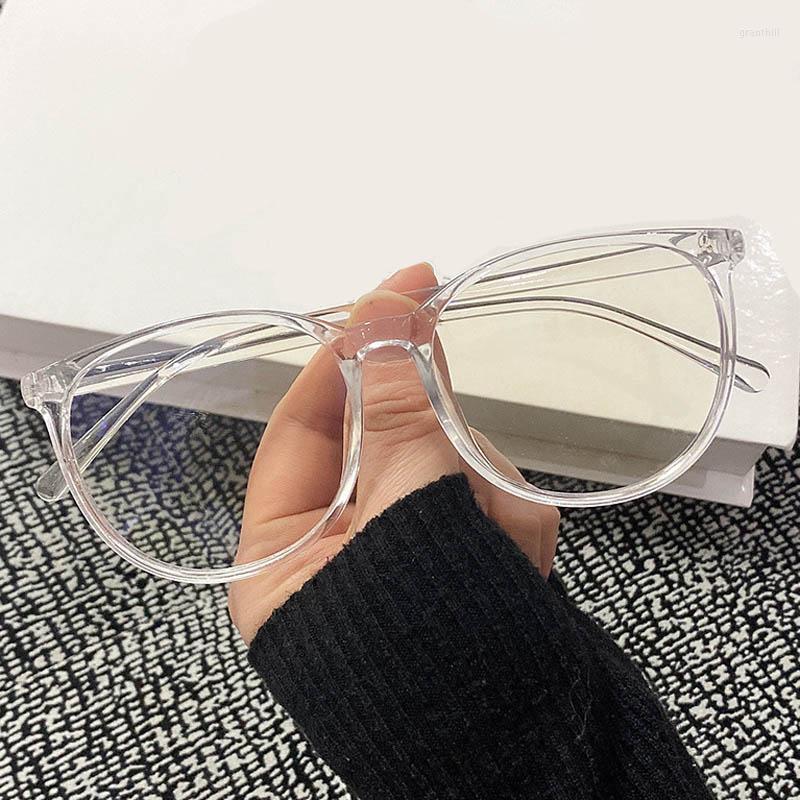 

Sunglasses Frames 2022 Fashion Anti Blue Light Eyeglasses Women Computer Goggles Vintage Big Frame Clear Lens Fake Glasses Optical Spectacle