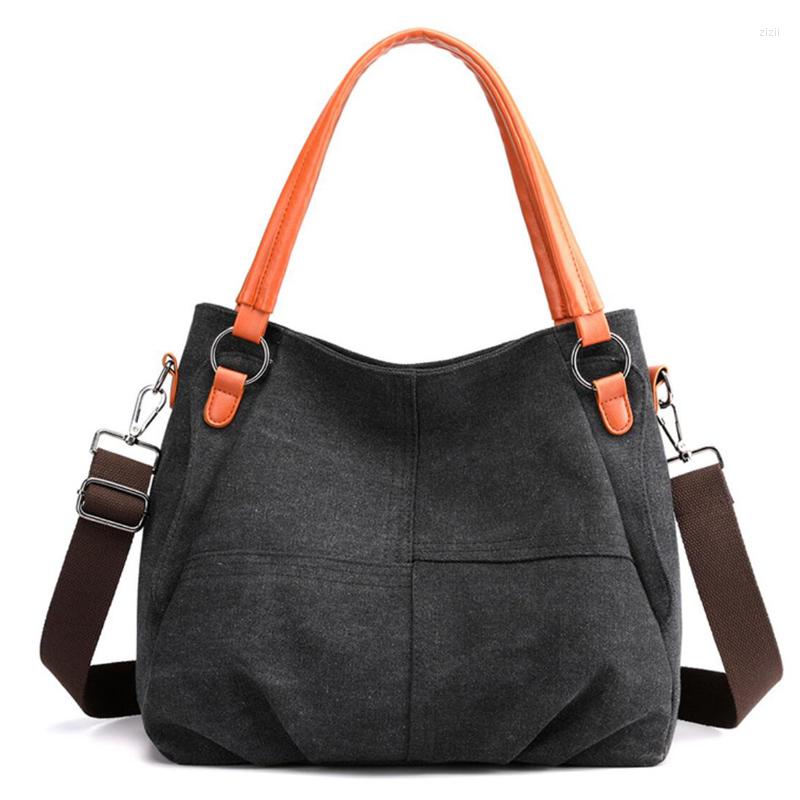 

Evening Bags Crossbody For Women 2022 Canvas Tote Bag Women's Handbags Ladies Cotton Hand Bolsos Mujer Lady Shoulder, Black