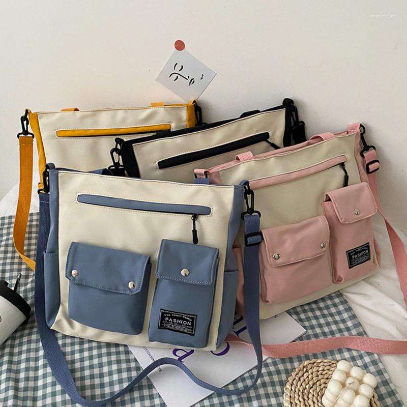 

Evening Bags Fashion Casual Student Canvas Shoulder Large Capacity Book Handbag Crossbody Purse Big Totes Bag, Black