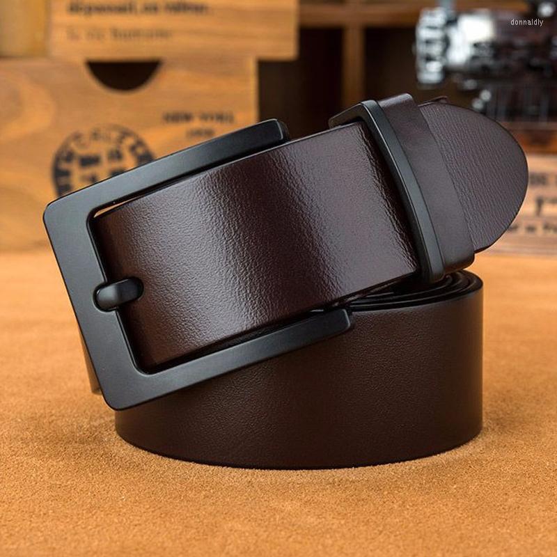 

Belts Genuine Leather Belt For Men Gift Brand Designer Men's High Quality Cowskin Personality Black Buckle Vintage Jeans