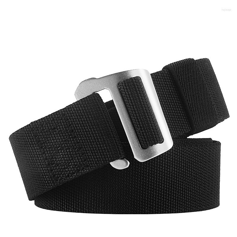

Belts Trend Unisex Elasticity Canvas Belt Fashion Alloy Hook Up Buckle Men Outdoor Casual And Women Adjustable Nylon, Black