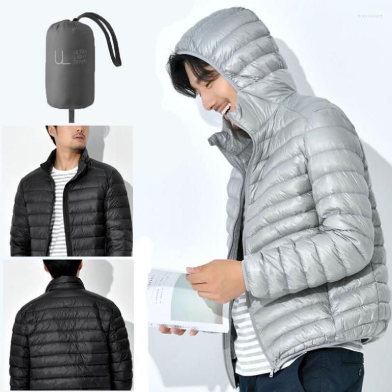 

Men's Down Men Winter Keep Warm 90% White Eider-down Jacket Brand Clothing Male Slim Fit Hooded Casual Plus Size 6XL, Black