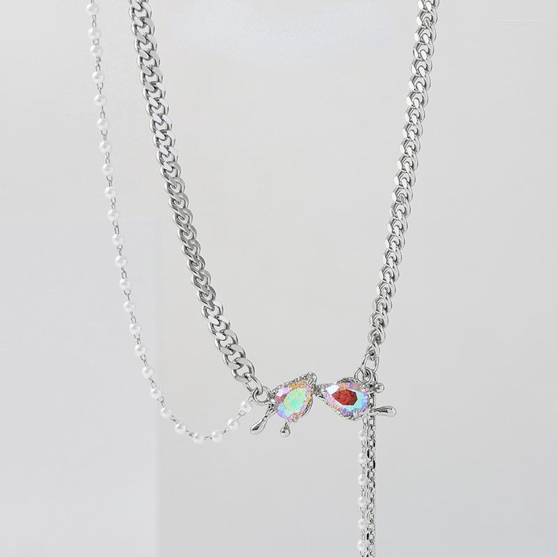 

Choker 22 Necklace Women's High Sense European And American French Ins Style Color Pearl Splicing