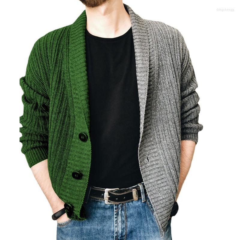 

Men's Vests Fashion Knitted Men Sweater Cardigan Long-sleeved V-neck Color Stitching Tops Casual Autumn Winter 2022 Mens Coat, Black