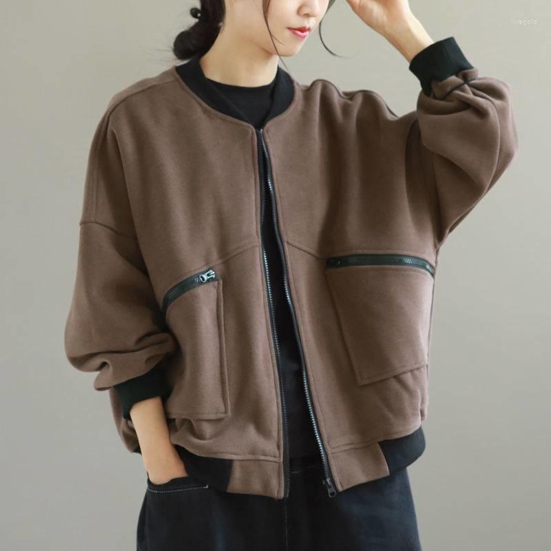 

Women's Jackets 2022 Spring And Autumn Baseball Uniform Women's Loose Casual Fashion Short Coat Clothing Zippers Jacket Formal, Thin