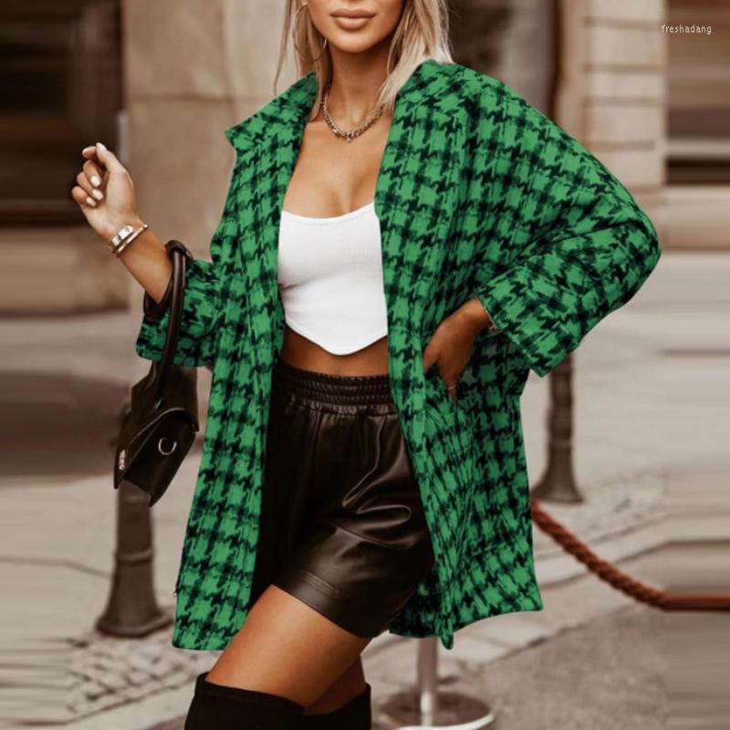 

Women' Jackets Elegant Autumn Street Pocket Cardigan Outwear Tops Casual Long Sleeve Ladies Coats 2022 Fashion Women Loose Retro Plaid, 03 brown