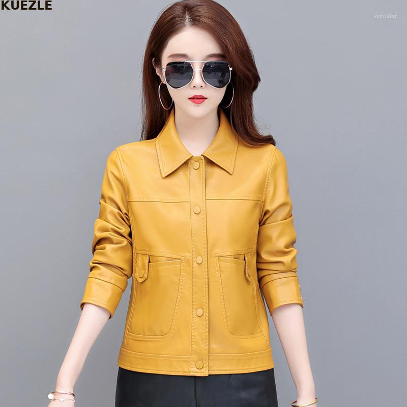 

Women's Leather Miss PU Coats Women Jacket 2022 Spring Girl Coat Jackets Female Fashion Slim Lady Outerwear Motorcycle Top, Black