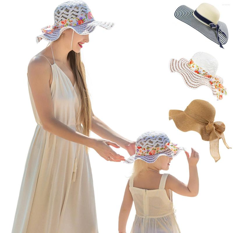 

Ball Caps Mens Fashion Accessories Outdoor Straws Bow Sunhat Wide Hat Girls Cap Print Floppy Sunscreen Women One Year Old Baseball