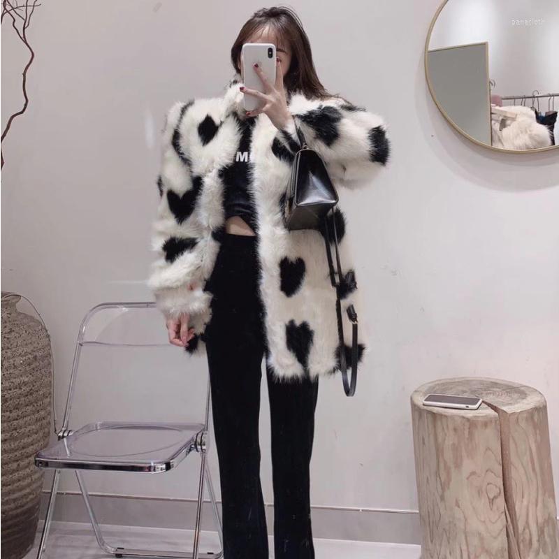 

Women' Fur Winter Jacket Women Faux Coat Coats For Fluffy, Love picture color