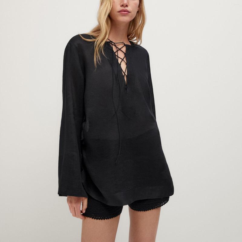 

Women' Blouses 2022 Spring Summer Fashionable Long Sleeve Shirt Women Solid Color Simple Loose Casual Tops Female Chic, Beige