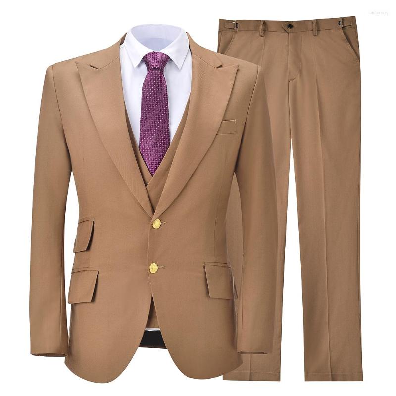 

Men' Suits Men' 3 Pieces Two Button Lapel Double Breasted Slim Fit Casual Business Dress For Wedding Grooms Suit 2022, Black