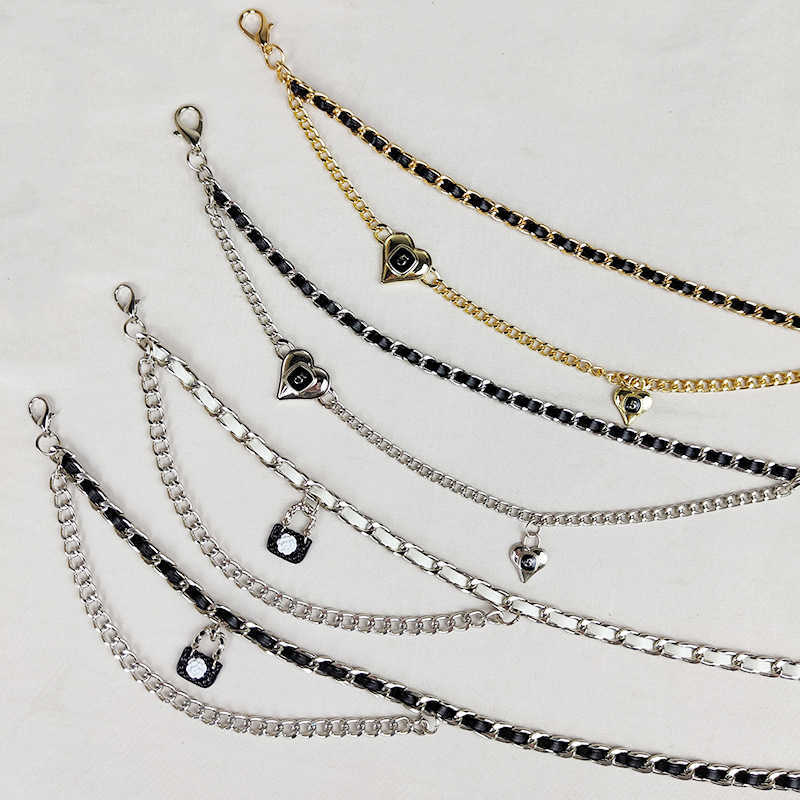 

Belts 2022 new style small fragrance waist chain metal skirt suit fashion Spice Girl chain love accessories belt women, Black