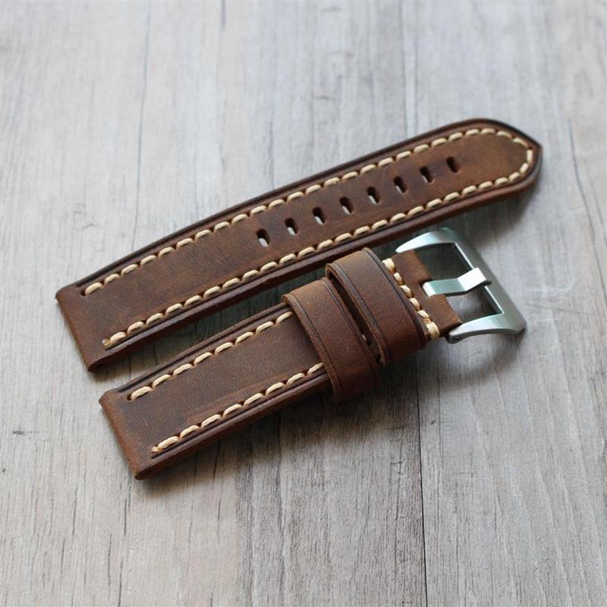 

Watch Bands 2021 Handmade 20 22 23 24 26 MM High Quality Wristband Watchband For Man Straps Genuine Leather Universal Band208a