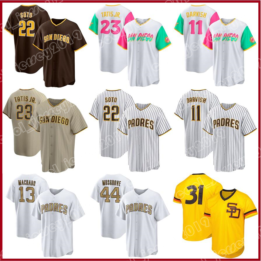 

San Diego 22 Juan Soto 23 Fernando Tatis Jr. Jersey 2022 City Padres Baseball Connect Manny Machado Jake Cronenworth Eric Hosmer Trent Grisham Tony Gwynn Yu Darvish, Youth cool base(jiaoshi)