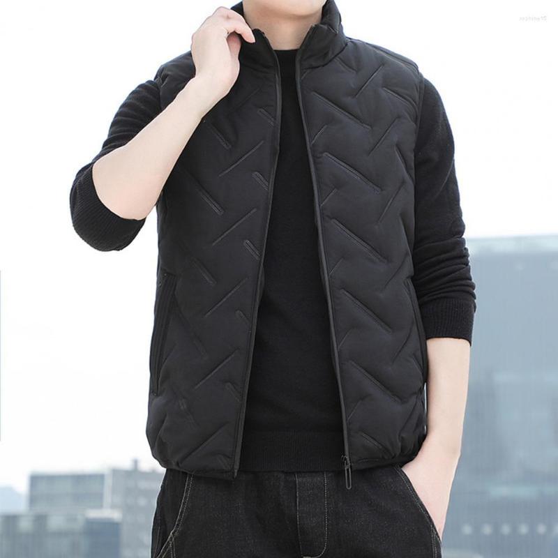 

Men's Vests Stylish Sleeveless Jacket Super Soft Solid Color Autumn Winter Thickened Zipper Vest Men Waistcoat Windproof, Green