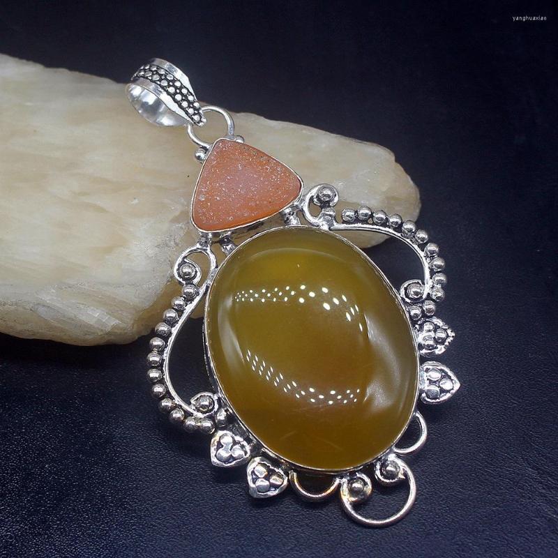 

Pendant Necklaces Gemstonefactory Jewelry Big Promotion 925 Silver Botswana Agate Druzy Gemstone Women Ladies Gifts Necklace 0836