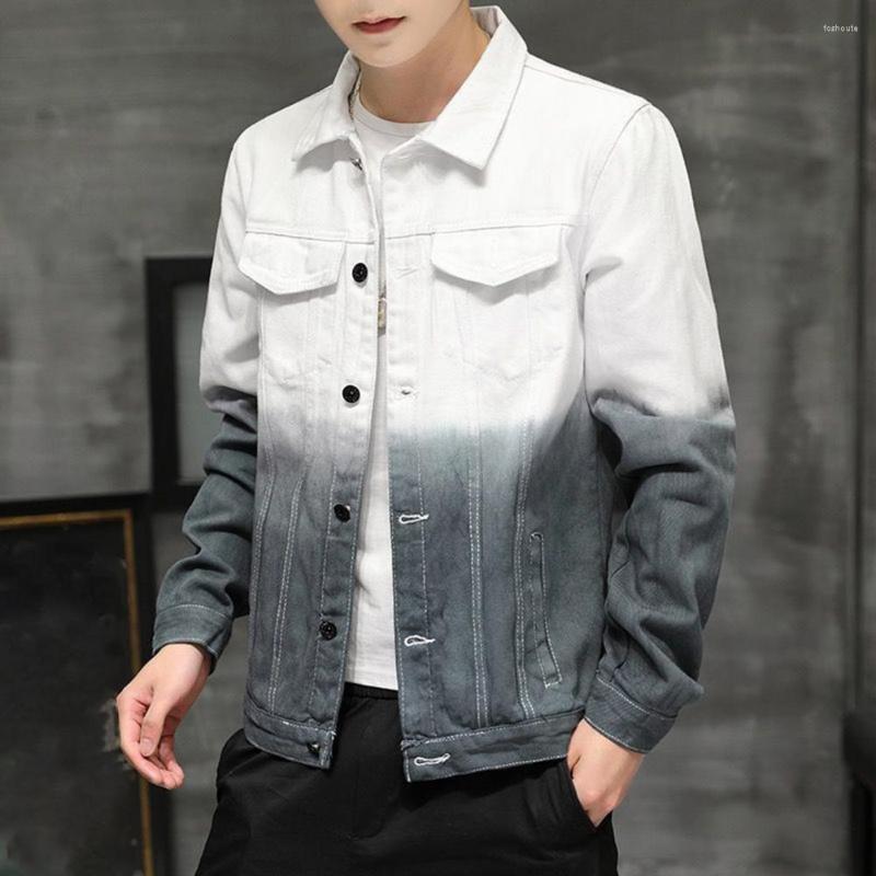 

Men's Jackets Stylish Couple Coat Long Sleeves Super Soft Denim Color Matching Lapel, Blue