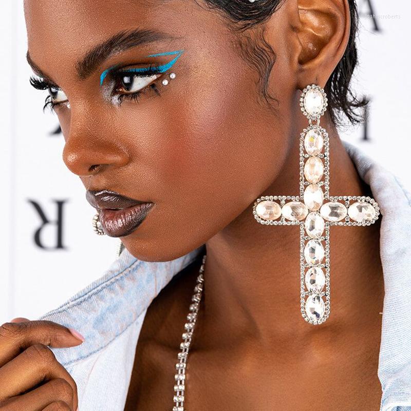 

Dangle Earrings Stonefans Woman Cross Luxury Summer Pendant Drop Earring Punk Cool Girl Friendship Piercing Jewelry Wholesale