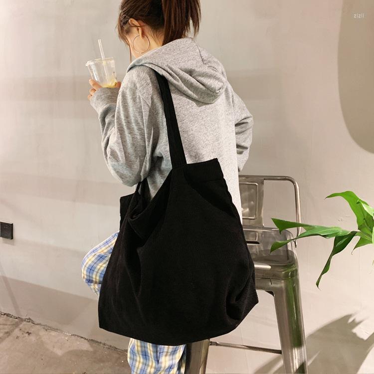 

Evening Bags High Quality Corduroy For Women 2022 Underarm Shoulder Bag Girls Shopper Handbags Zipper Large Capacity Storage Tote, Black