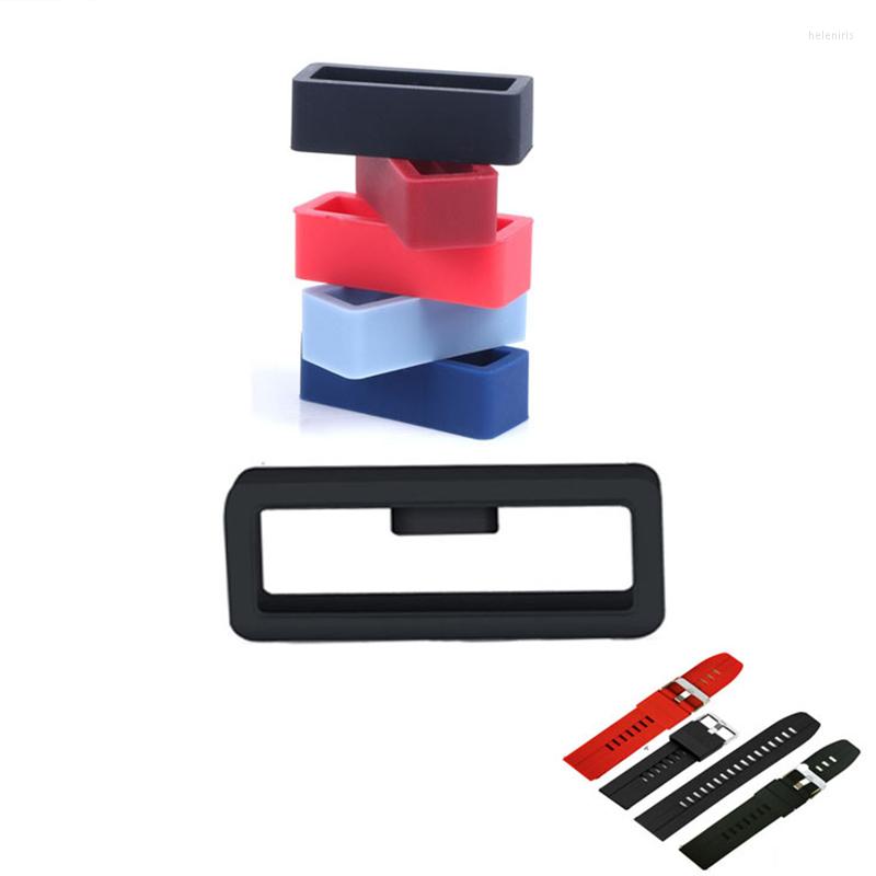 

Watch Bands 5Pcs Watchband 16 18 20 22 24mm Silicone Band Rubber Strap Loops Ring Accessories Holder Locker 9 Colors
