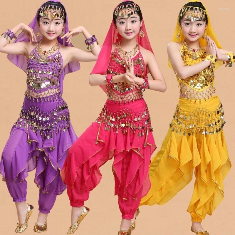 

Stage Wear Adult Egyptian Bollywood Bellydance Belly Dance Dress Set Costume For Children Kids Girl Oriental Suit Clothes, Earring