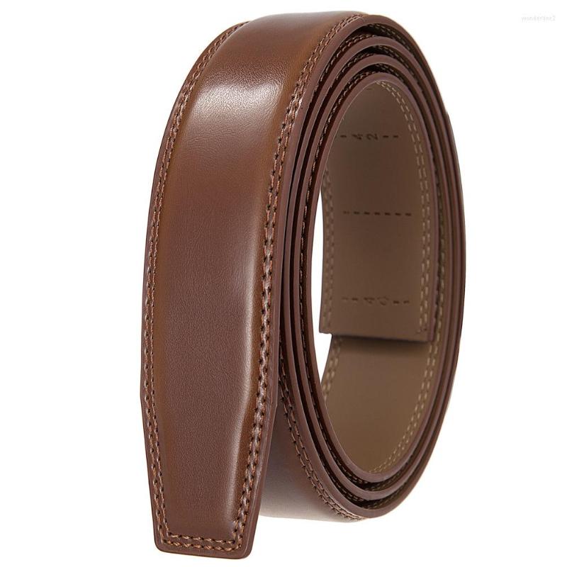 

Belts 3.5CM Men's Cow Leather Belt Strap Male Jeans Pants Waistband Automatic Buckle Straps For Men 110-130cm No, Black