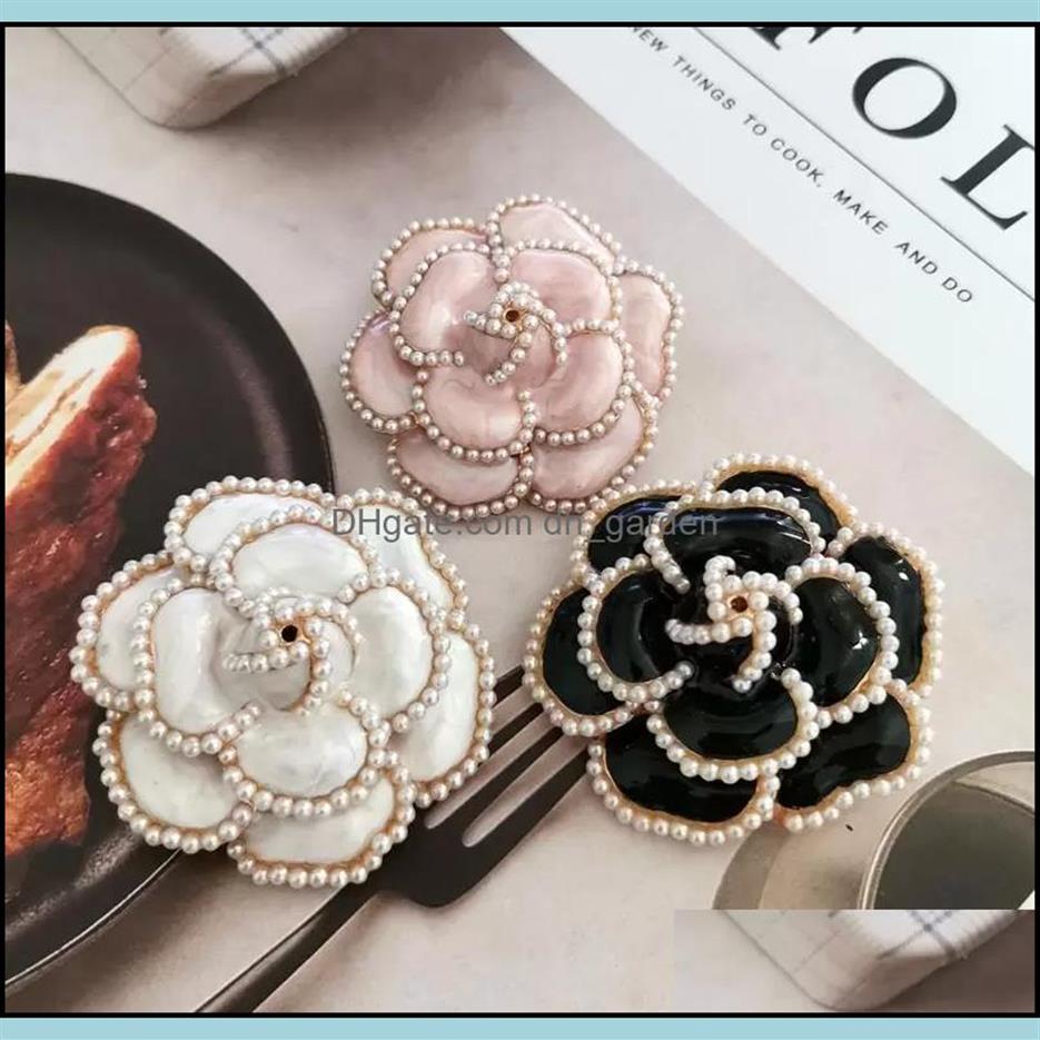 

Pins Brooches Jewelry Big Camellia Pearl Brooch For Women Brand Desinger Broach Channel Lapel Pin Collar Clips Broches Drop Deliv1807