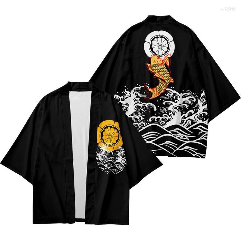 

Men's Casual Shirts Men's Wholesale Traditional Carp Mascot Cosplay Plus Size Kimono Cardigan Summer Beach Fashion Unisex Japanese