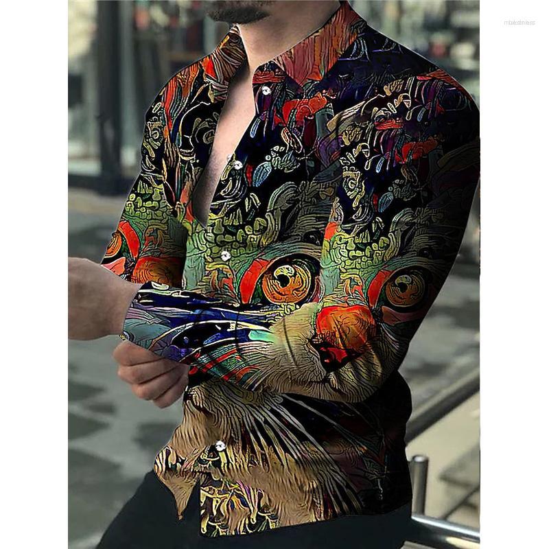 

Men' Casual Shirts Men' Summer Fashion Men Flower Vine 3D Print Oversized Shirt Long Sleeve Tops High Quality Vintage Cardigan, Cx336