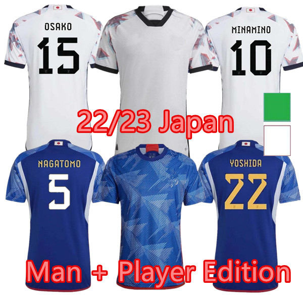 

MINAMINO 2022-2023 Japan Special Soccer Jerseys NAGATOMO Captain Tsubasa ATOM 22/23 world cup football Shirt HARAGUCHI KUBO SHIBASAKI ITO YOSHIDA KAMADA Kits sock, Blue