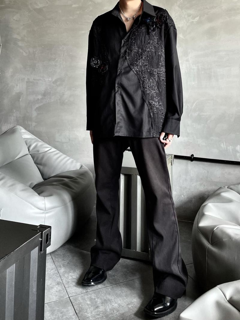 

Men's Casual Shirts Bn1165 Fashion Men's 2022 Runway Luxury European Design Party Style Clothing, Black
