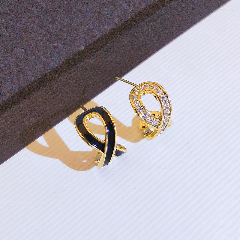

Dangle Earrings 14k Gold Stud For Women Shiny Rhinestone Charm Earring Girls Christmas Year Birthday Party Exquisite Jewelry Gifts
