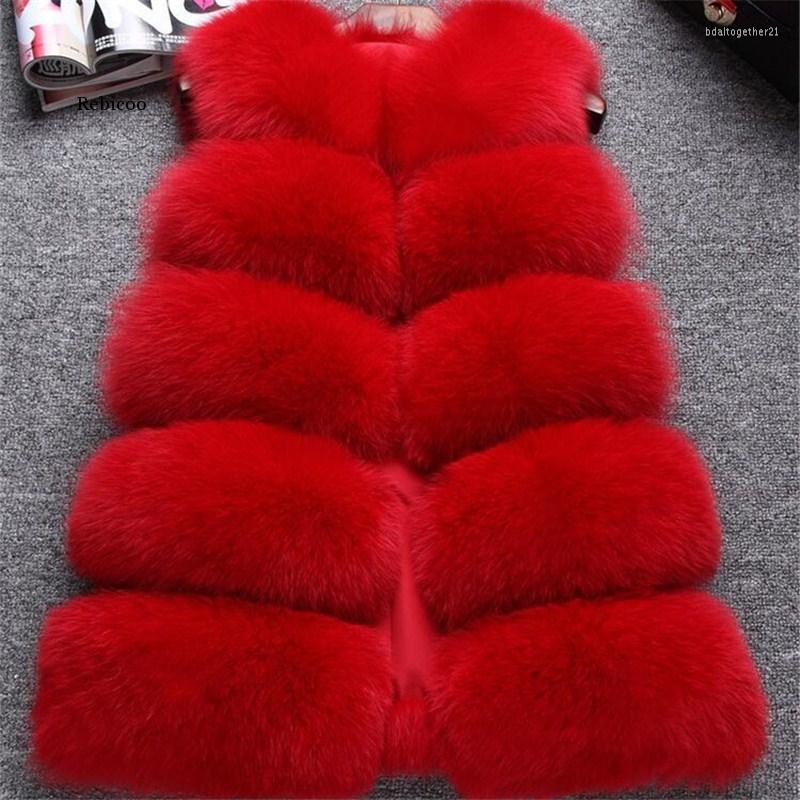 

Women' Fur High Quality Faux Vest Winter Warm Long Women Furry Slim Woman Fake Vests, Blue