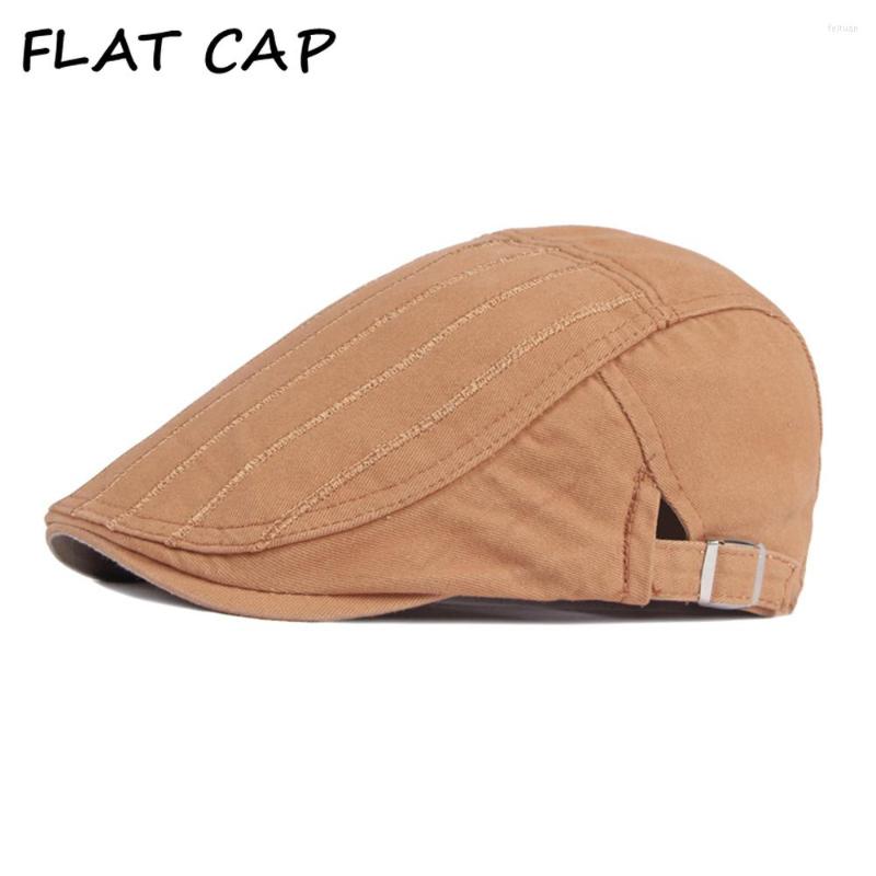 

Berets FLAT CAP Classic Hats For Men Women Summer Beret Striped Ivy Sboy Spring Men's Retro Adjustable Peaked, Black