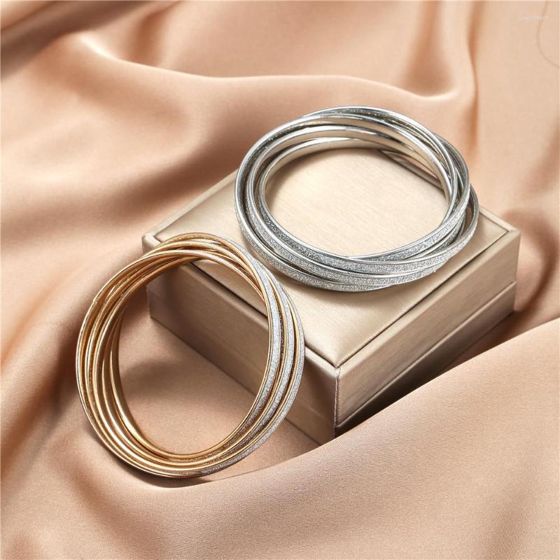 

Charm Bracelets Layer Shiny Bracelet For Women Men Boho Geometric Gold Twisted Bangles Party Wedding Beach Jewelry Accessories Gifts