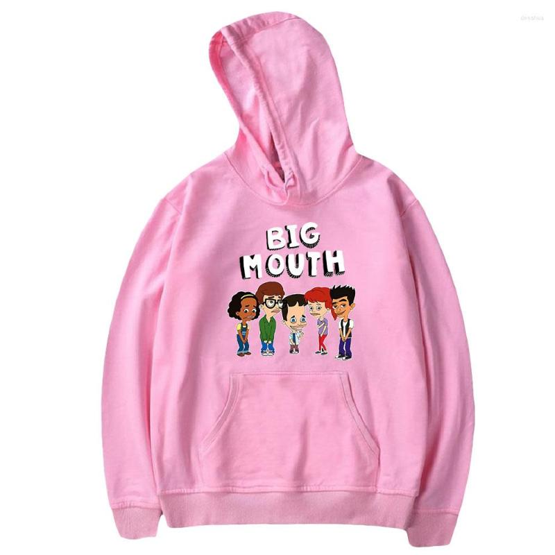 

Men's Hoodies Big Mouth Long Sleeve Men Women Pullover Harajuku Streetwear American Adult Cartoon Unisex Clothes Hoodie Sweatshirt, Black