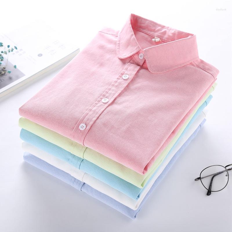 

Men' T Shirts Brand Women Blouse 2022 Spring Style White Long Sleeve Blouses Casual Solid Colors Oxford Plus Size Tops, Y160-2