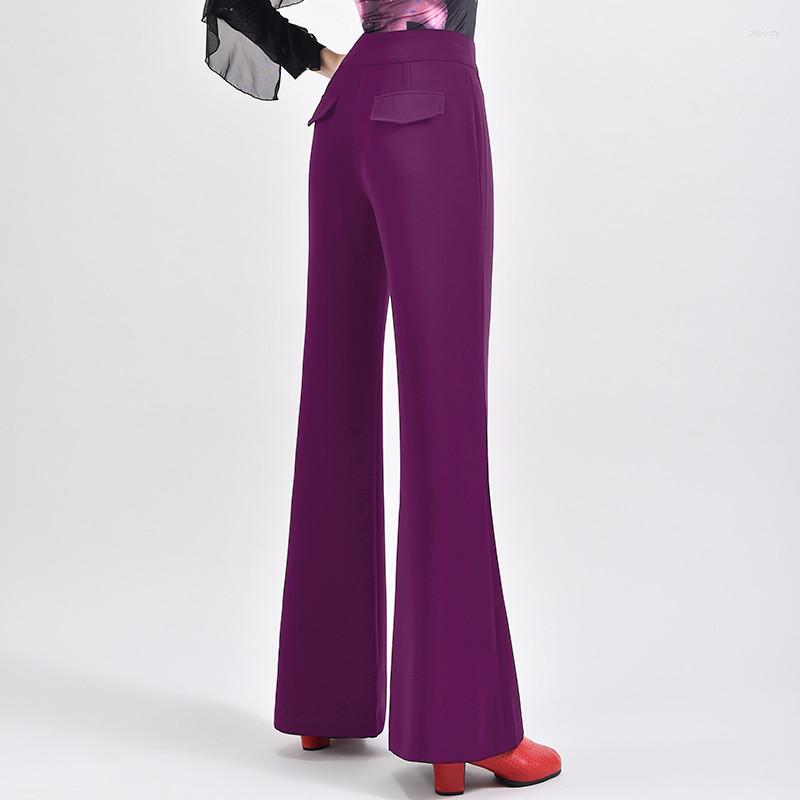 

Stage Wear Latin Dance Black Pants Female Adult Modern Red Pant Standard Performance Wide Leg KA114