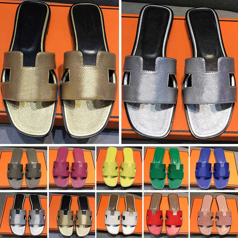 

ORAN SANDAL 2022 Designer Women Slippers Genuine Leather Sandals H Summer Oran Sandals Flat Flip Flop Crocodile Skin Slides Ladies Beach Sandal 001, Color 25